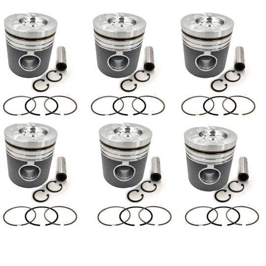New 6 Sets STD Piston Kit With Ring 65.02501-0228B Fit For Doosan DE08 Engine 111MM-BeeSpareParts