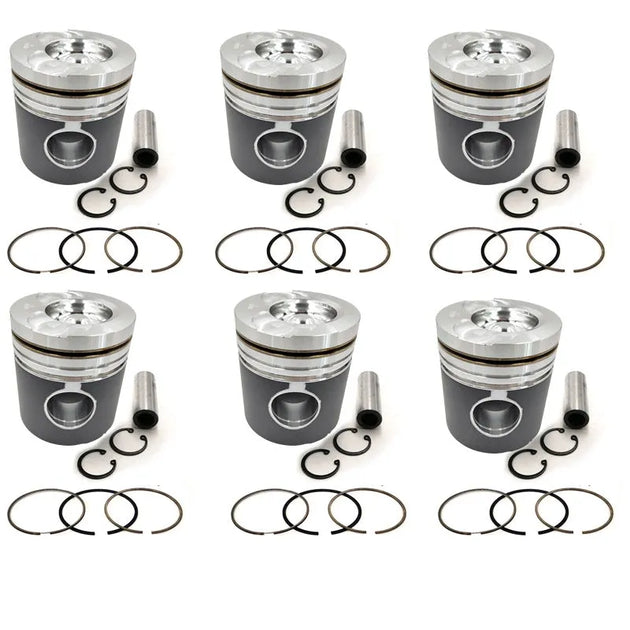New 6 Sets STD Piston Kit With Ring 65.02501-0228B Fit For Doosan DE08 Engine 111MM-BeeSpareParts
