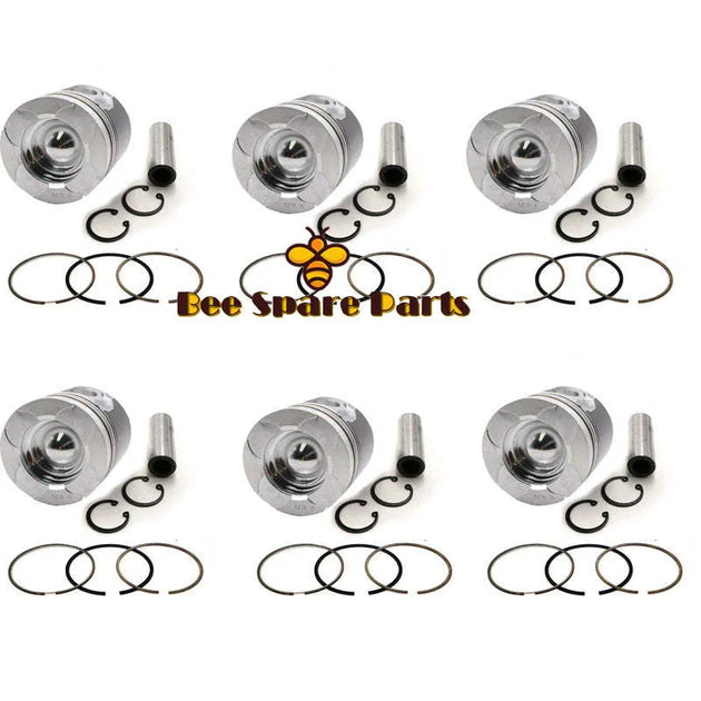 New 6 Sets STD Piston Kit With Ring 65.02501-0478 Fit For Doosan DL06 Engine 100MM-BeeSpareParts