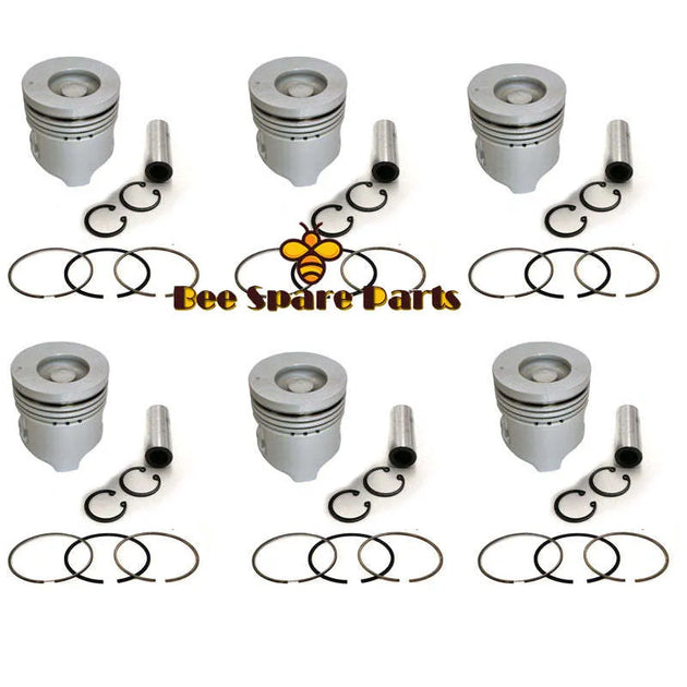 New 6 Sets STD Piston Kit With Ring 8-94391-596-0 Fit For Isuzu 6HE1 Engine 110MM-Replacement Aftermarket Parts