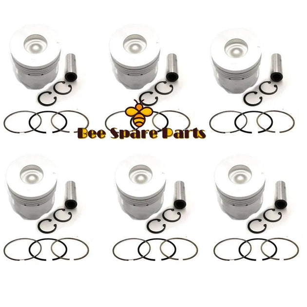 New 6 Sets STD Piston Kit With Ring 8-94396-950-0 Fit For Isuzu 6HH1 Engine 115MM-Replacement Aftermarket Parts