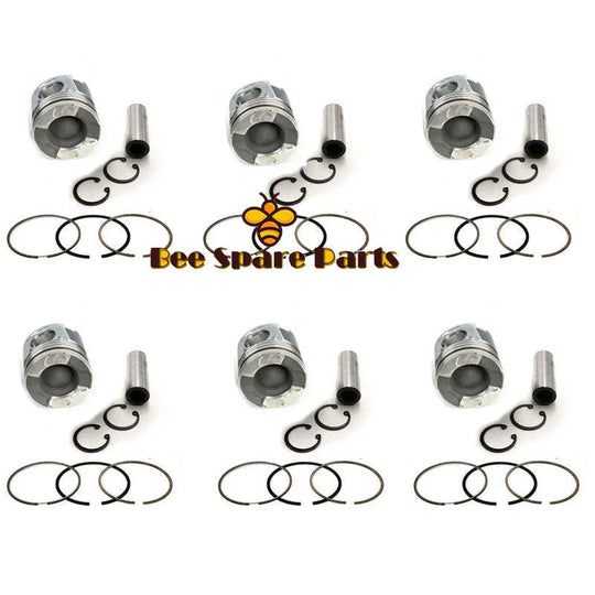 New 6 Sets STD Piston Kit With Ring 8-98028-737-0 Fit For Isuzu 6UZ1 Engine 120MM-Replacement Aftermarket Parts