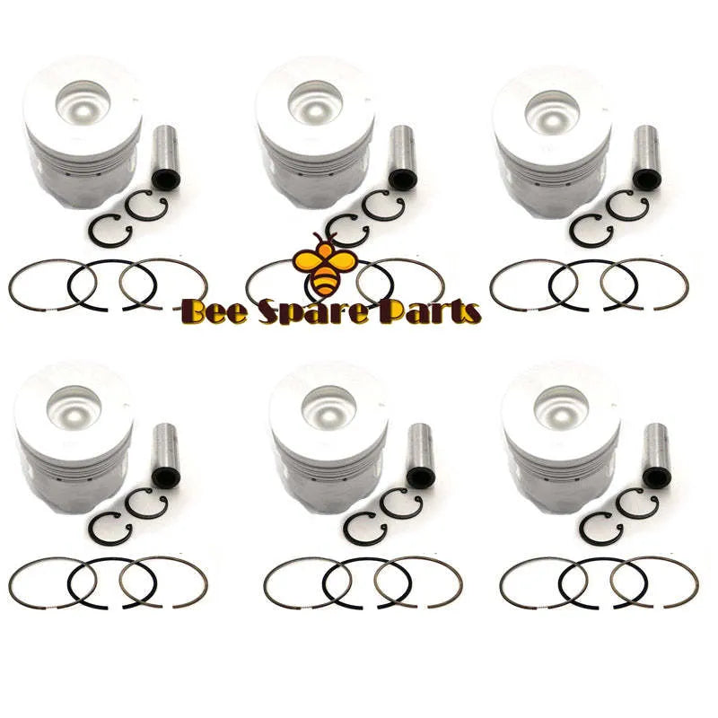 New 6 Sets STD Piston Kit With Ring 8-98152-901-0 Fit For Isuzu 6HK1T Engine 115MM-Replacement Aftermarket Parts