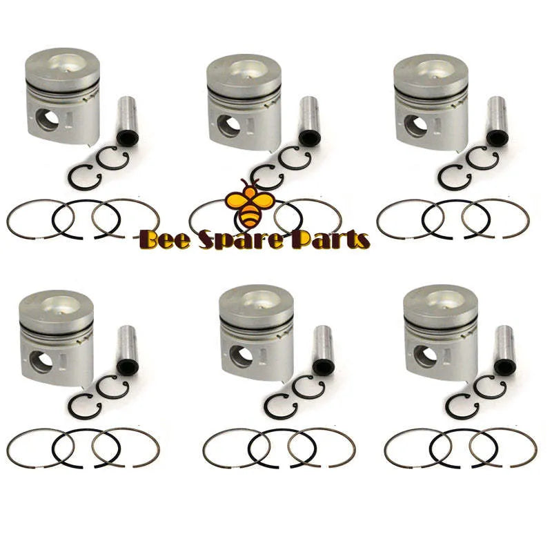 New 6 Sets STD Piston Kit With Ring ME032870 Fit For Mitsubishi 6D15 Engine 113MM-BeeSpareParts