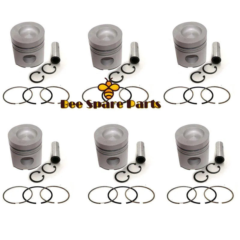 New 6 Sets STD Piston Kit With Ring ME052090 Fit For Mitsubishi 6D20 Engine 125MM-BeeSpareParts