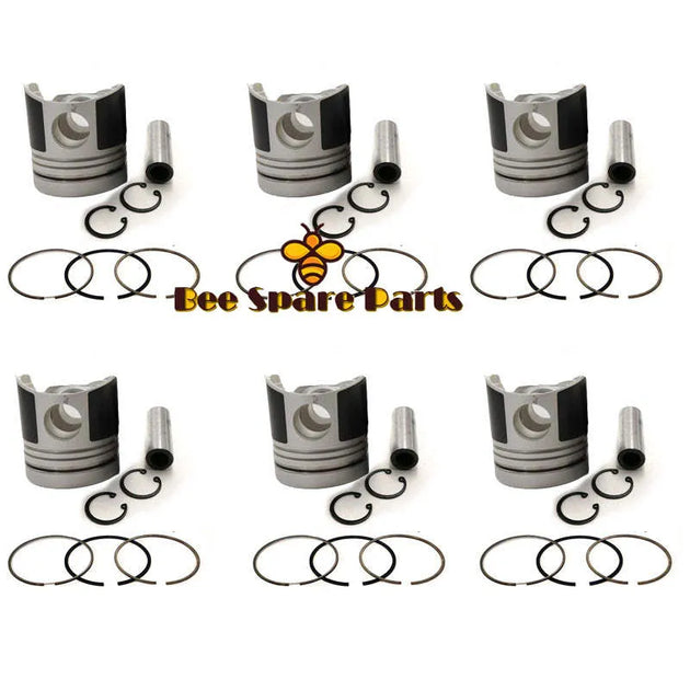 New 6 Sets STD Piston Kit With Ring ME072055 Fit For Mitsubishi 6D15 Engine 113MM-BeeSpareParts
