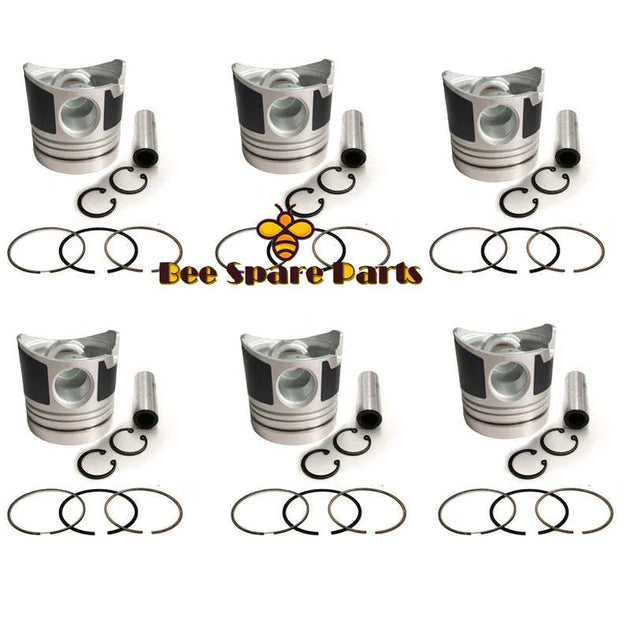 New 6 Sets STD Piston Kit With Ring ME072062 Fit For Mitsubishi 6D16 Engine 118MM-BeeSpareParts