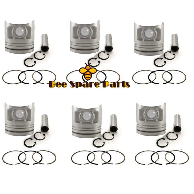 New 6 Sets STD Piston Kit With Ring ME072546 Fit For Mitsubishi 6D17 Engine 118MM-BeeSpareParts