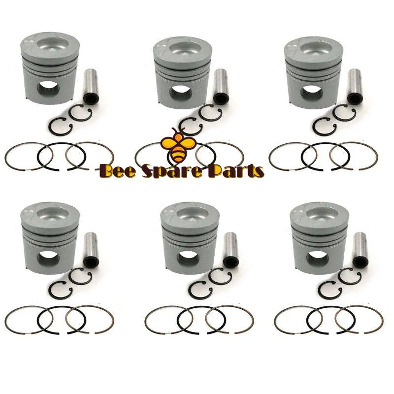 New 6 Sets STD Piston Kit With Ring ME151416 Fit For Mitsubishi 6D24 Engine 130MM-BeeSpareParts