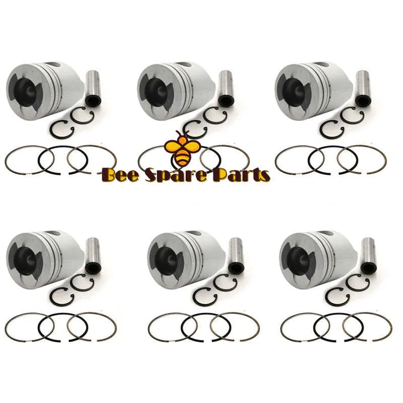 New 6 Sets STD Piston Kit With Ring ME152652 Fit For Mitsubishi 6D24 Engine 130MM-BeeSpareParts
