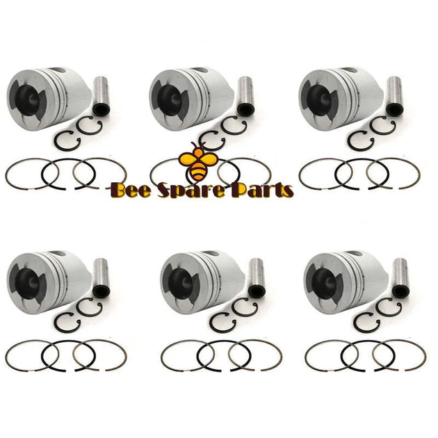 New 6 Sets STD Piston Kit With Ring ME152652 Fit For Mitsubishi 6D24 Engine 130MM-BeeSpareParts