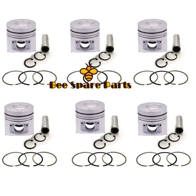 New 6 Sets STD Piston Kit With Ring ME300199 Fit For Mitsubishi 6D16 Engine 118MM-BeeSpareParts