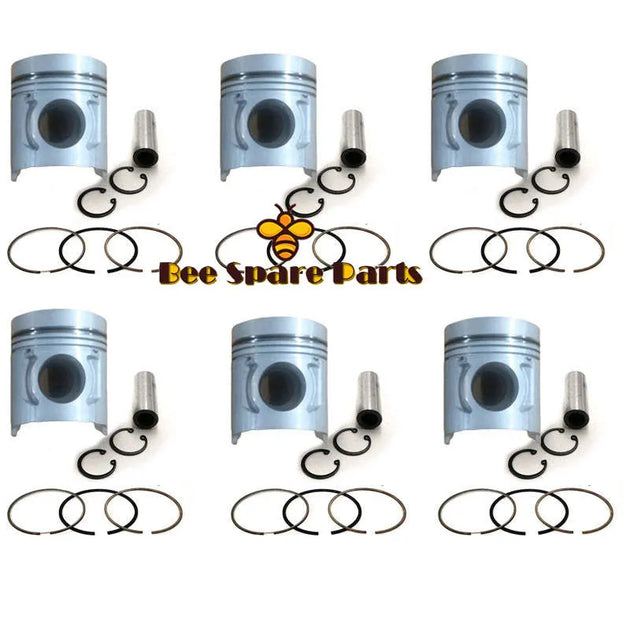 New 6 Sets STD Piston Kit With Ring ME351863 Fit For Mitsubishi 6M70 Engine 135MM-BeeSpareParts