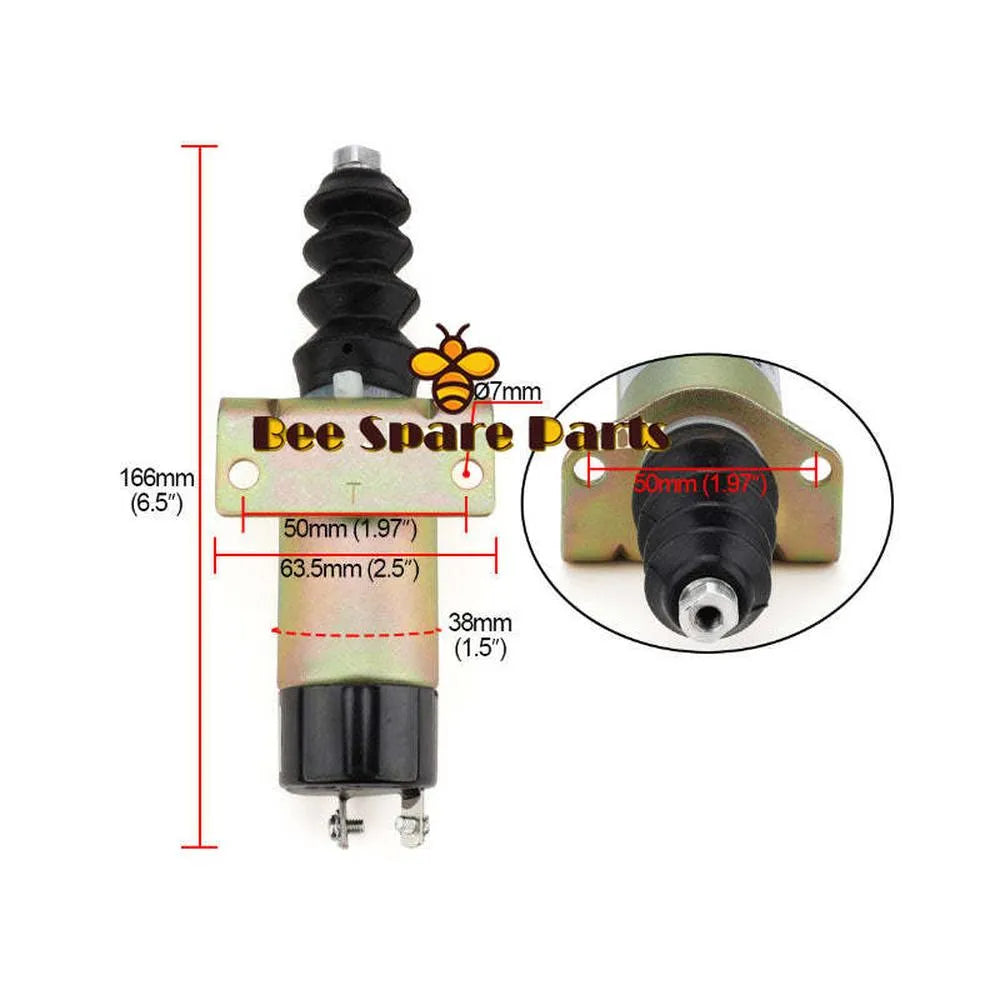 New Fuel Shutoff Solenoid 12V 2848231 1502-12C6U1B1S1 SA-3452T For Perkins-BeeSpareParts