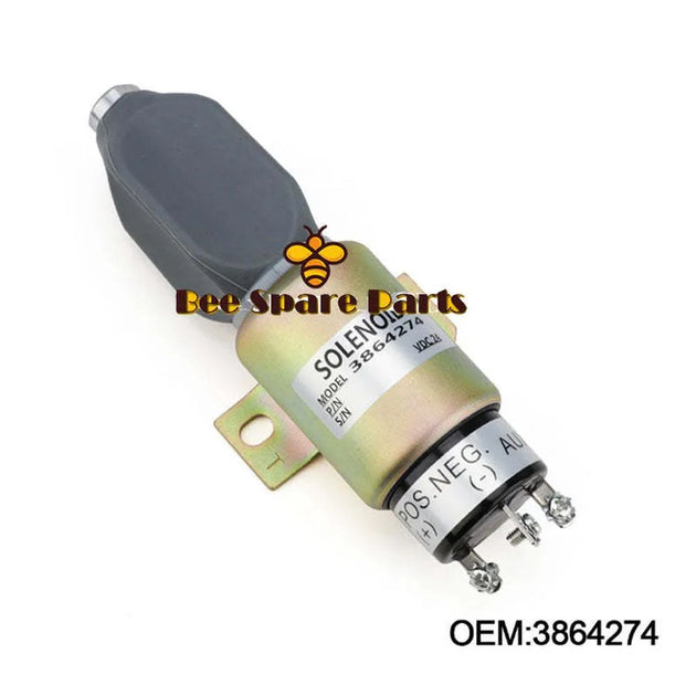 New Stop Shutoff Solenoid 3864274 SA-3933-24 24E7U1S1S5A 24V For Cummins Caterpillar E70B Kato HD700-5 HD700-7-Solenoid & Solenoid Valve-BeeSpareParts