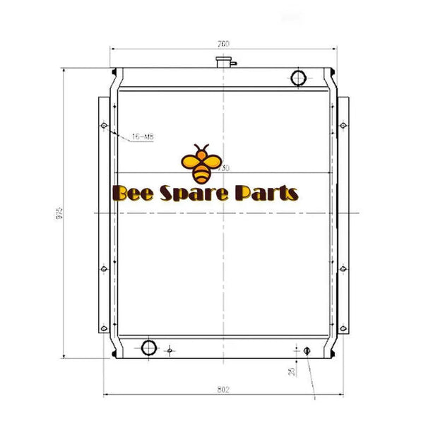 New Water Tank Radiator Core ASS'Y 206-03-61410 For Komatsu PC220-6 Excavator-BeeSpareParts