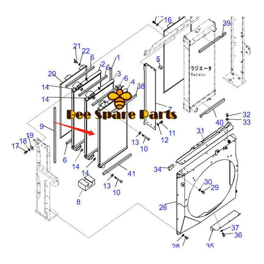 Oil Cooler 208-03-75140 208-03-75150 208-03-75160 for Komatsu PC400-8 PC450-8 PC550LC-8 Excavator-BeeSpareParts