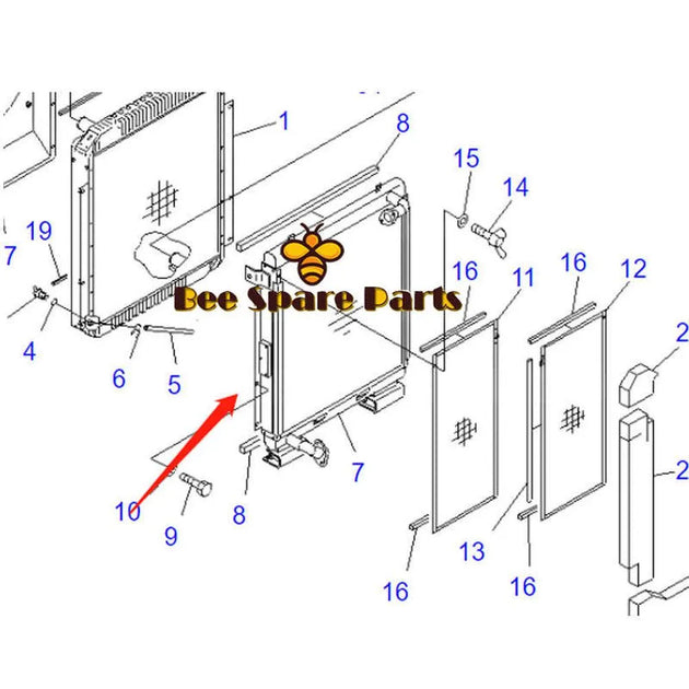 Oil Cooler 22U-03-11121 for Komatsu PC228UU-1-TN PC228UU-1 PC228UU-1-MO Excavator-BeeSpareParts