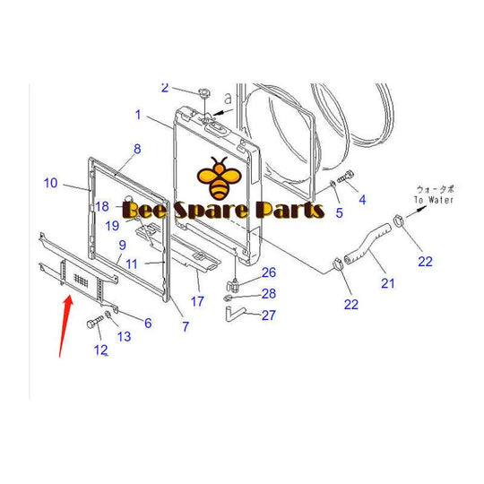 Oil Cooler Assy 14Z-03-11232 For KOMATSU D65E D65EX D65P D65PX D85E-BeeSpareParts