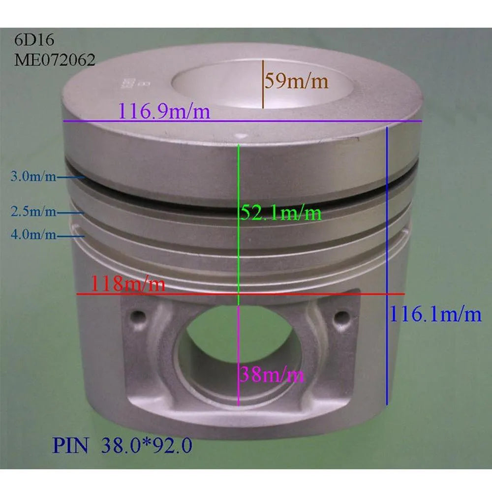 Overhaul Rebuild Kit for Mitsubishi 6D16 Engine Piston ME072062 118MM-BeeSpareParts