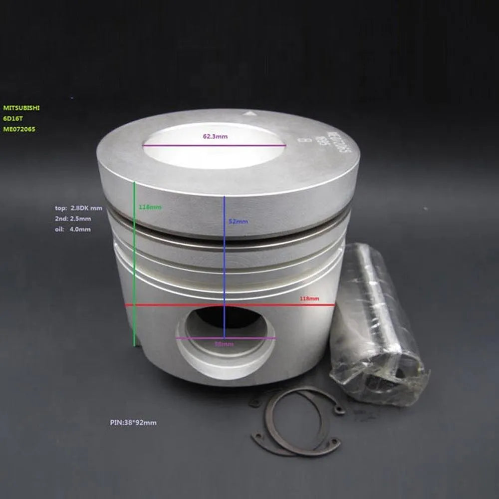 Overhaul Rebuild Kit for Mitsubishi 6D16 Engine Piston ME072065 118MM-Replacement Aftermarket Parts