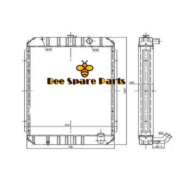 R210W-5 Excavator Radiator Water Tank for Hyundai Excavator-Replacement Aftermarket Parts