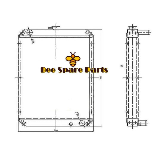 R60-5 Excavator Radiator Water Tank for Hyundai Excavator-Replacement Aftermarket Parts