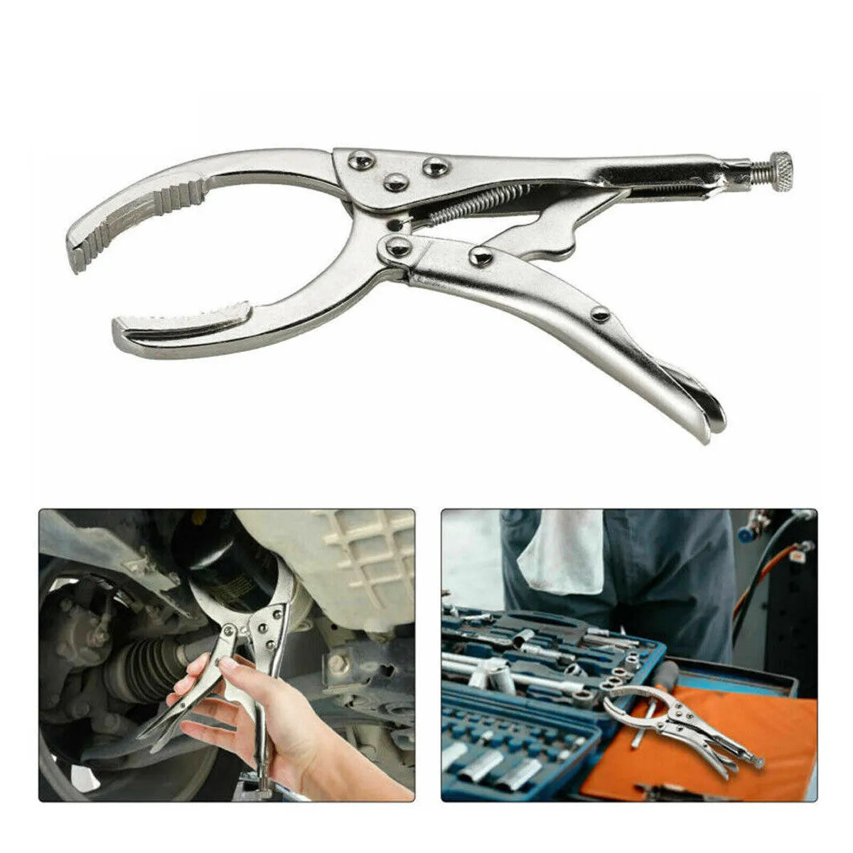 Adjustable Oil Filter Wrench Removal Tool Locking Pliers Hand Remover 50mm-110mm-Replacement Aftermarket Parts