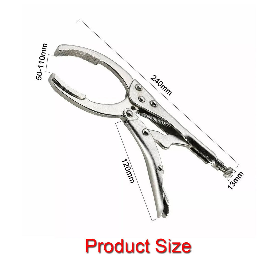 Adjustable Oil Filter Wrench Removal Tool Locking Pliers Hand Remover 50mm-110mm-Replacement Aftermarket Parts