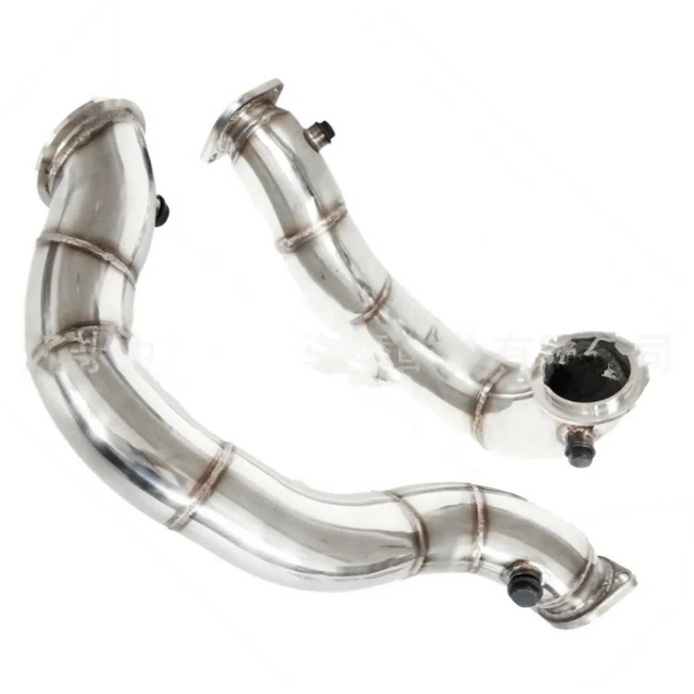 Stainless Car Exhaust Pipe for BMW N54 E90 E91 E92 E93 E82 135i 335i 2007-2010 Twin Turbo Exhaust Manifold Downcomer 3 Inch-Replacement Aftermarket Parts