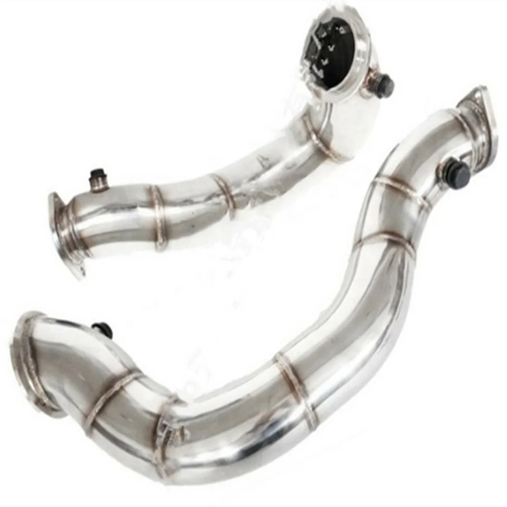 Stainless Car Exhaust Pipe for BMW N54 E90 E91 E92 E93 E82 135i 335i 2007-2010 Twin Turbo Exhaust Manifold Downcomer 3 Inch-Replacement Aftermarket Parts