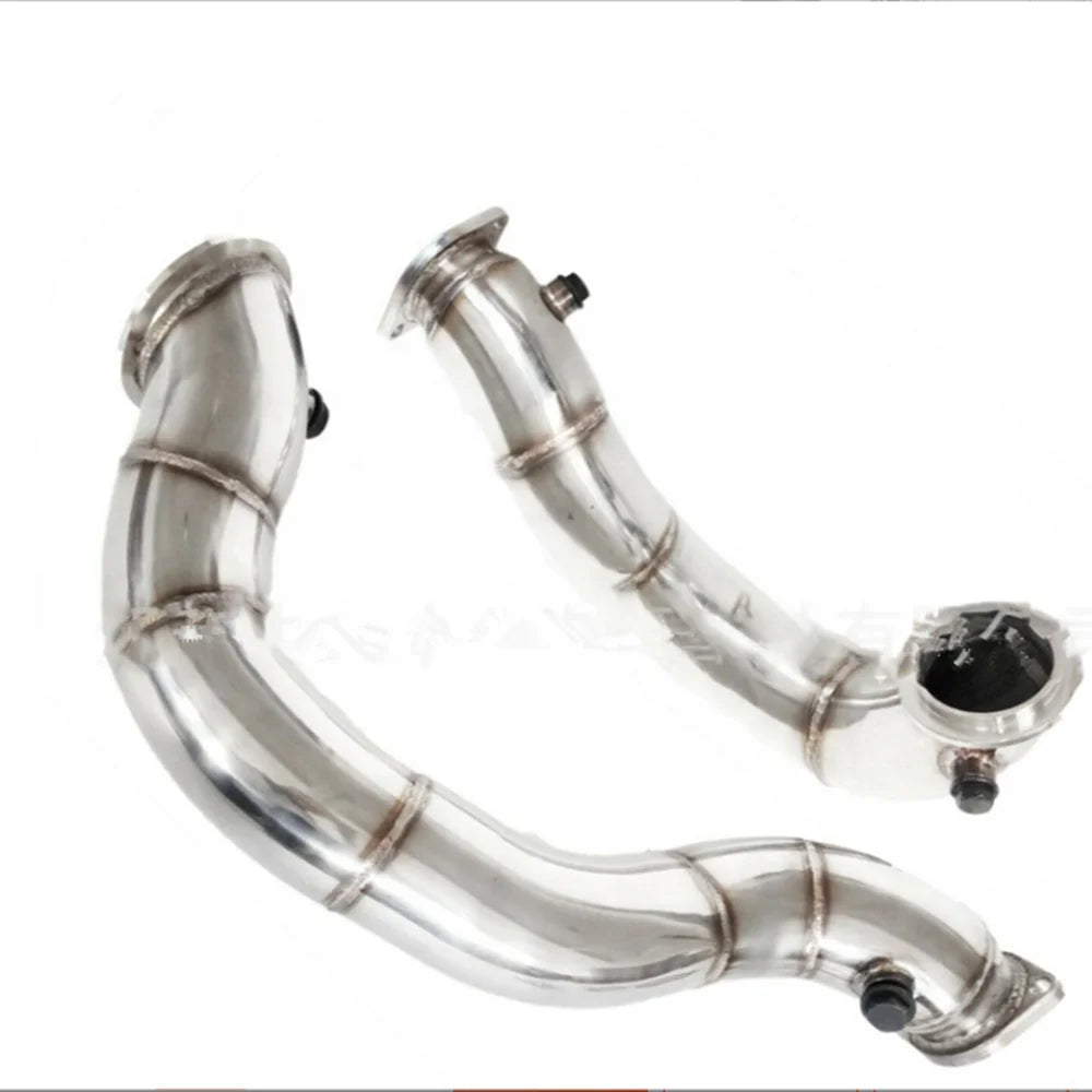 Stainless Car Exhaust Pipe for BMW N54 E90 E91 E92 E93 E82 135i 335i 2007-2010 Twin Turbo Exhaust Manifold Downcomer 3 Inch-Replacement Aftermarket Parts