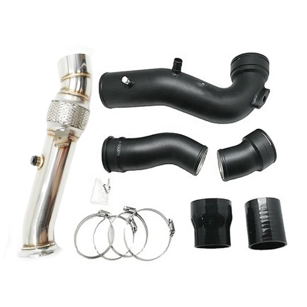 Stainless Steel Car Modified Custom Downpipe For BMW N55 535i 535ix 640i 640ix F10 F12 F13 Turbo Exhaust Manifold-BeeSpareParts