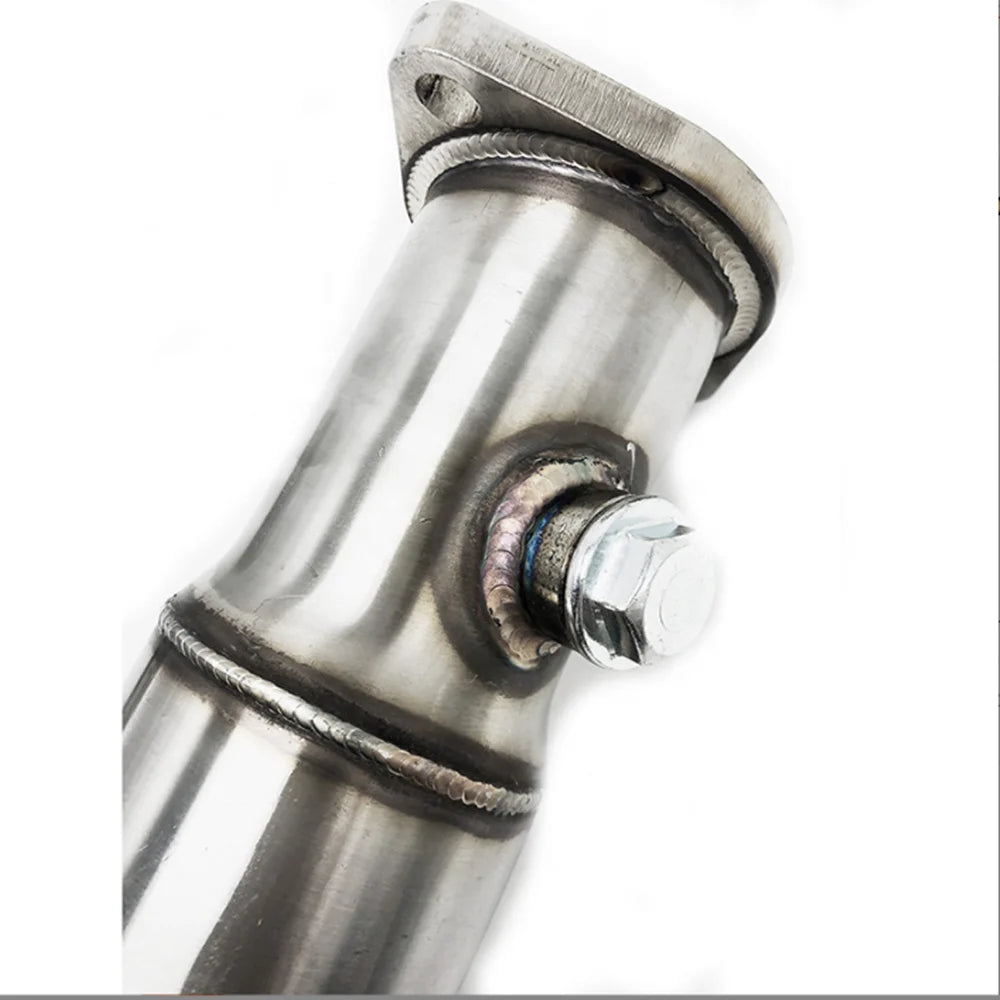 Stainless Steel Exhaust Downpipe for BMW 2008-2010 535i 535Xi N54 3.0L E60 3" Twin Turbo Exhaust Manifold Downcomer-BeeSpareParts