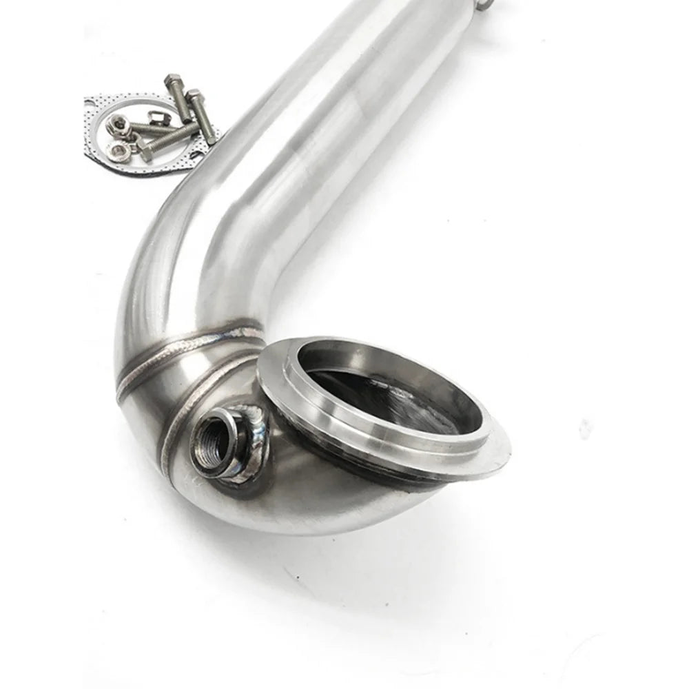 Stainless Steel Exhaust Downpipe for BMW 2008-2010 535i 535Xi N54 3.0L E60 3" Twin Turbo Exhaust Manifold Downcomer-BeeSpareParts