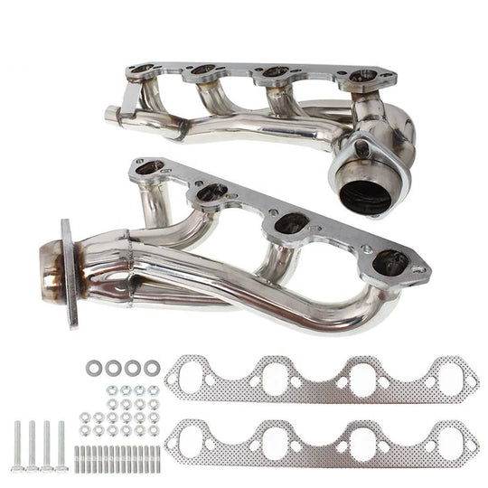 Stainless Steel Material Automotive Modification Exhaust Manifold Suitable for 1987-1996 Ford F150 F250 Bronco Shorty-BeeSpareParts
