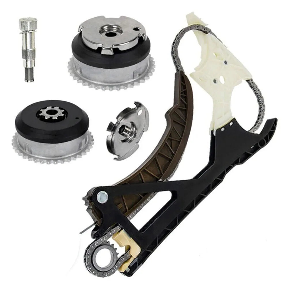 Timing Chain Kit + Exhaust Intake Camshaft VVT for BMW 320 328 X5 N51 N52 S55-BeeSpareParts