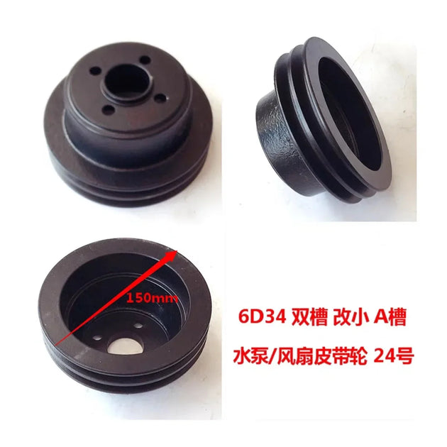 Water Pump Fan Pulley For Mitsubishi 6D34 Engine Double Slot-Replacement Aftermarket Parts