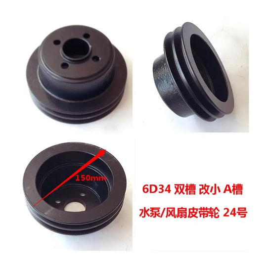 Water Pump Fan Pulley For Mitsubishi 6D34 Engine Double Slot-BeeSpareParts