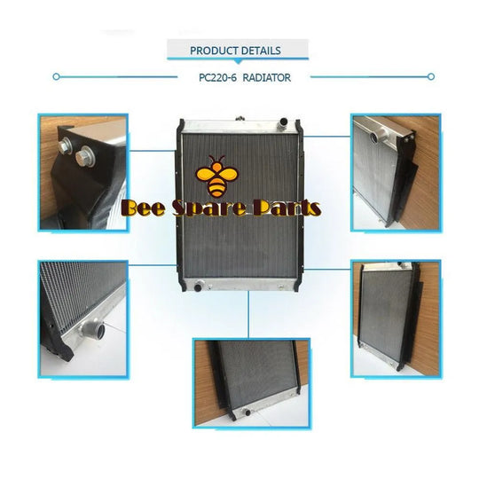Water Tank Radiator 20Y-03-21111 for Komatsu Excavator PC200EL-6K PC210-6 PC220-6 PC230-6 PC240-6K PC250LC-6L-BeeSpareParts