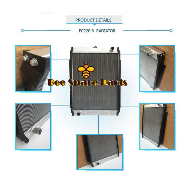 Water Tank Radiator 20Y-03-21111 for Komatsu Excavator PC200EL-6K PC210-6 PC220-6 PC230-6 PC240-6K PC250LC-6L-BeeSpareParts