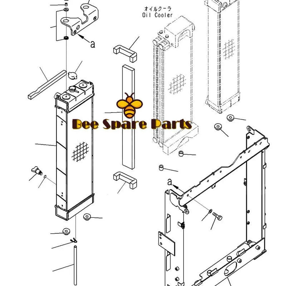 Water Tank Radiator 20Y-03-46120 20Y-03-46110 for Komatsu Excavator PC200-8M0-BeeSpareParts