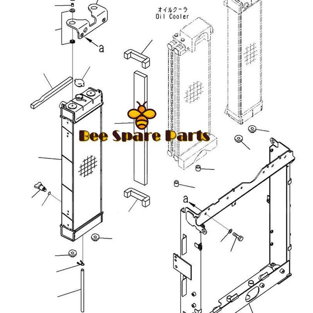Water Tank Radiator 20Y-03-46120 20Y-03-46110 for Komatsu Excavator PC200-8M0-BeeSpareParts