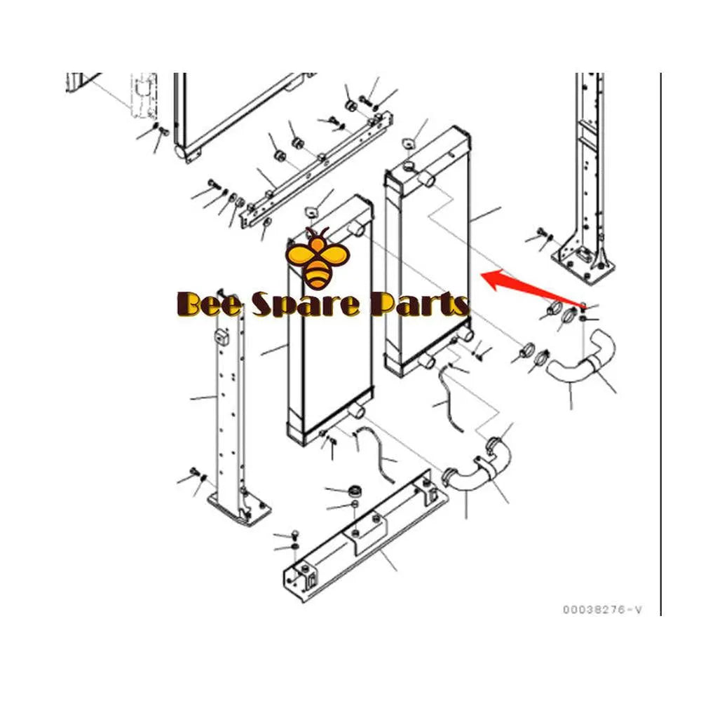 Water Tank Radiator 21M-03-21120 For Komatsu PC600-8 PC600-8E0 PC650LC-8E0-BeeSpareParts