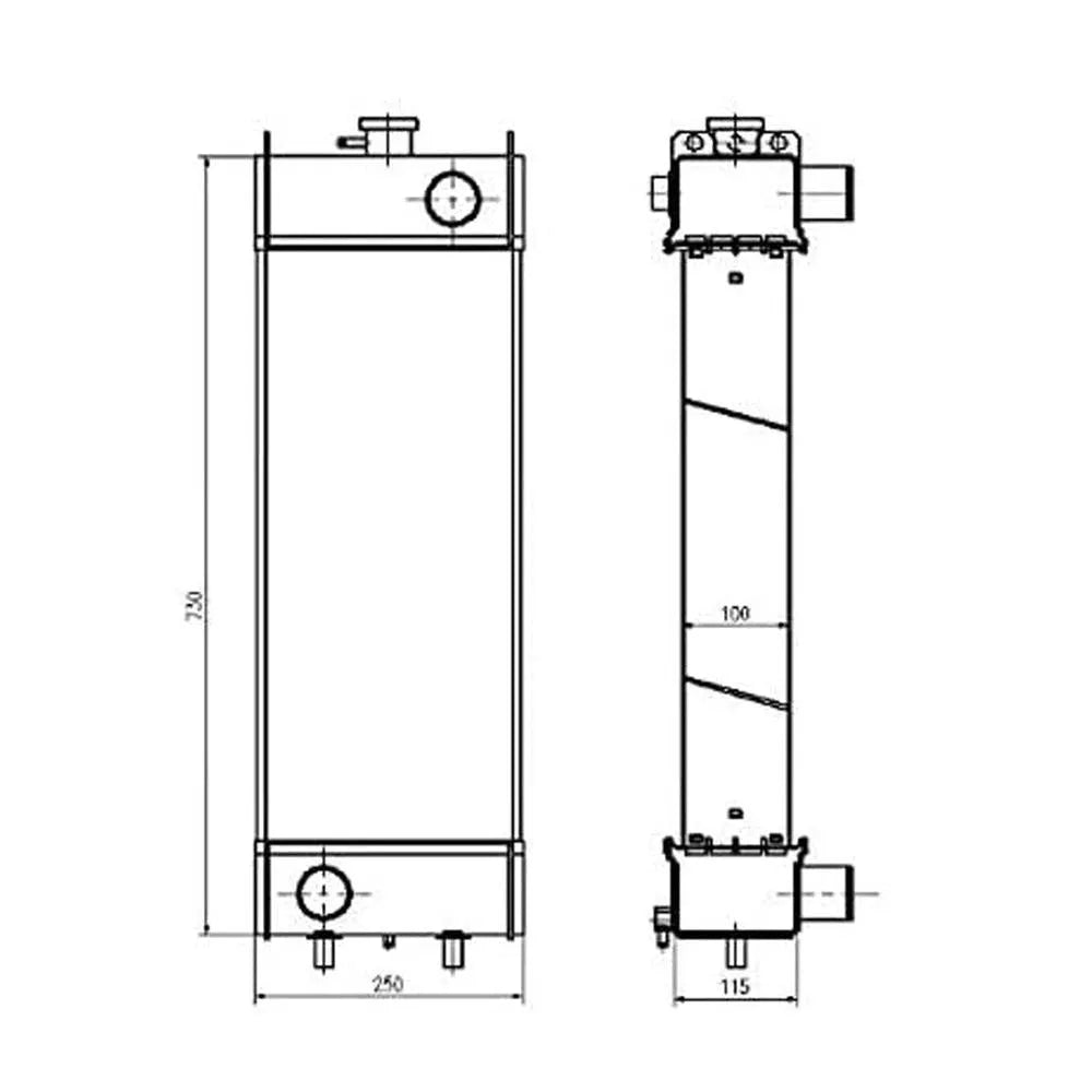 Water Tank Radiator 21W-03-42110 21W0342110 for Komatsu PC78US-6-BeeSpareParts