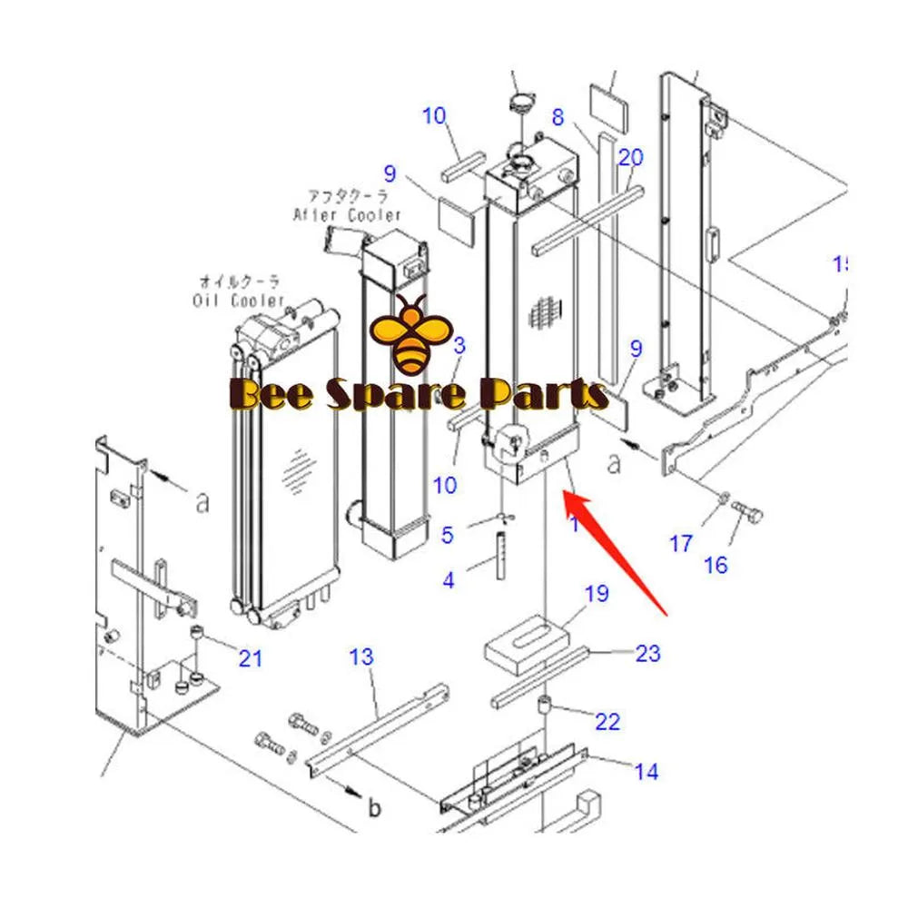 Water Tank Radiator 22B-03-12111 For Komatsu PC128UU-2 PC128US-2 PC138US-2-BeeSpareParts