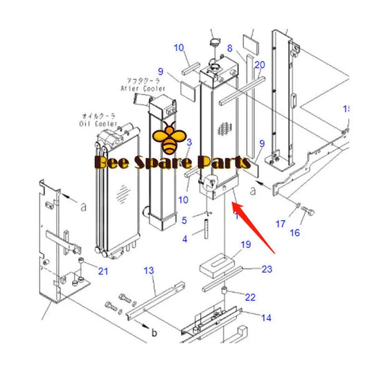 Water Tank Radiator 22B-03-12111 For Komatsu PC128UU-2 PC128US-2 PC138US-2-BeeSpareParts
