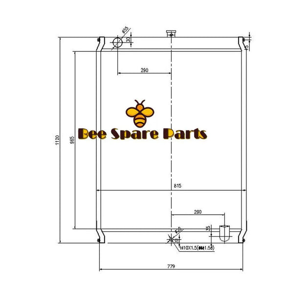 Water Tank Radiator 4377396 for Hitachi Excavator EX450H-5 EX400-3 EX400-5 EX450H-3-Replacement Aftermarket Parts