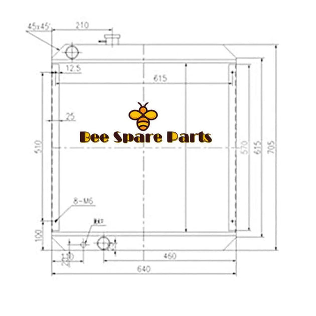 Water Tank Radiator Assy 203-03-59610 For Komatsu PC120-5K PC130-5K PC150HD-5K-BeeSpareParts