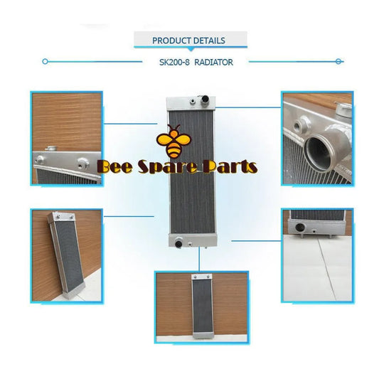 Water Tank Radiator Core Assy YN05P000585001 for Kobelco Excavator SK200-8-BeeSpareParts